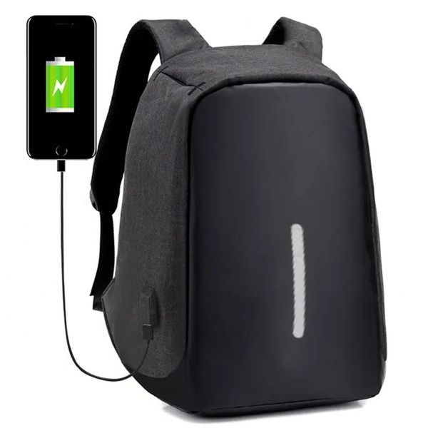 Городской рюкзак-антивор с USB (45х30х10 см) Bobby, Черный / Молодежный рюкзак для ноутбука 123456735 фото