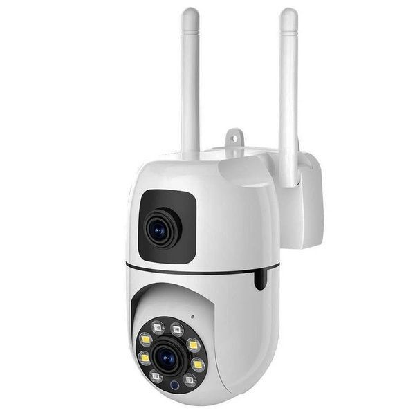 Уличная WiFi камера видеонаблюдения 8Мп, Dual Lens E10 / Внешняя камера наблюдения / Поворотная вайфай камера 234573636 фото
