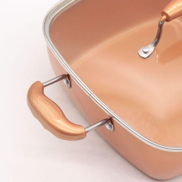 Универсальная сковорода 5в1 с фритюрницей Copper Cook Deep Square Pan / Антипригарная сковородка 234562506 фото