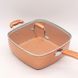 Универсальная сковорода 5в1 с фритюрницей Copper Cook Deep Square Pan / Антипригарная сковородка 234562506 фото 2