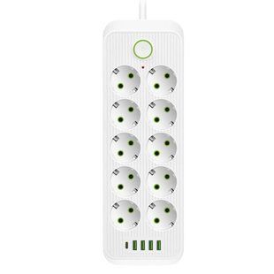 Мережевий фільтр 3м (10 розеток 220В + 4 USB + 1 Type-C) ТК-13, Білий / Подовжувач з вимикачем / Фільтр-подовжувач 23458716501 фото