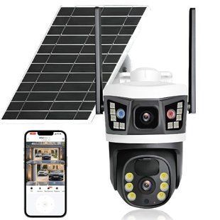 4G камера видеонаблюдения с солнечной панелью 2x2MP / Уличная IP камера с SIM-картой / Охранная камера 234577530 фото