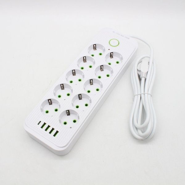 Мережевий фільтр 3м (10 розеток 220В + 4 USB + 1 Type-C) ТК-13, Білий / Подовжувач з вимикачем / Фільтр-подовжувач 23458716501 фото