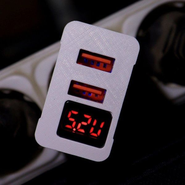 Зарядное устройство адаптер на 2 USB и LED дисплеем, 220В,QC03 5740 / Быстрая зарядка для телефона 23456385501 фото