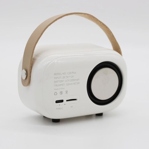 Портативная Bluetooth колонка для караоке с микрофоном на аккумуляторе, Белая / Акустическая система для караоке 23457038801 фото