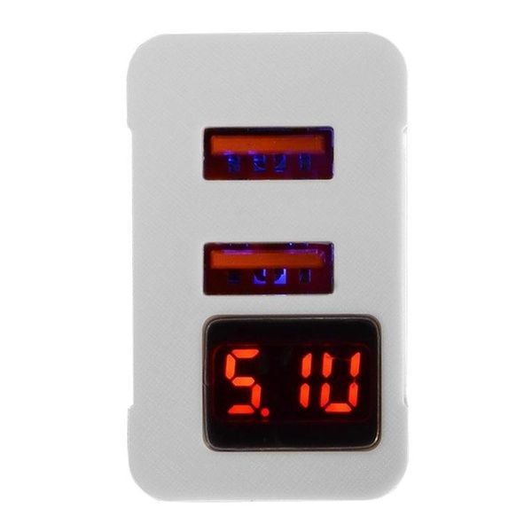 Зарядное устройство адаптер на 2 USB и LED дисплеем, 220В,QC03 5740 / Быстрая зарядка для телефона 23456385501 фото