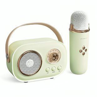 Портативна Bluetooth колонка для караоке з мікрофоном на акумуляторі, Зелена / Акустична система для караоке 23457038803 фото