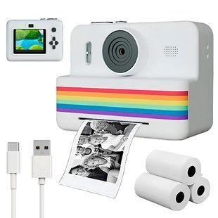 Дитячий фотоапарат з термодруком + 3 рулони паперу, USB, RAINBOW P7 / Дитяча фотокамера миттєвого друку 234582264 фото