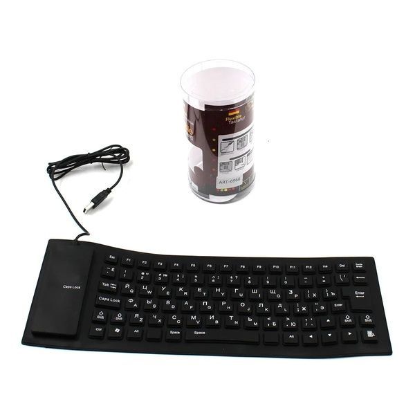 Гнучка клавіатура гумова для ноутбука та ПК USB FLEXIBLE KEYBOARD X3 / Дротова клавіатура 123462141 фото