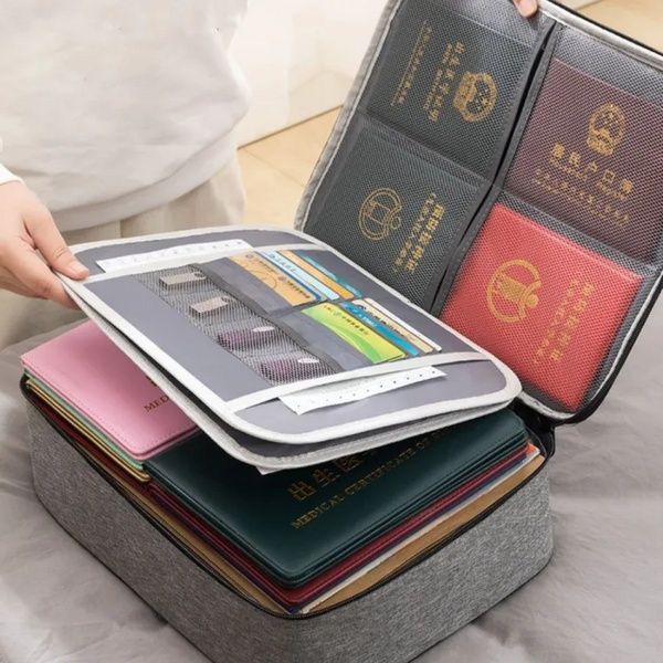 Органайзер для документів з кодовим замком (37х10,5х27 см), Home Cleaning, Сіра / Дорожня сумка для зберігання документів 23456898301 фото