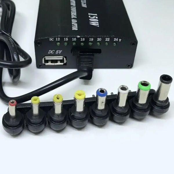 Зарядний пристрій для ноутбука MY-150W, 8 роз'ємів / Зарядка для ноутбука від прикурювача в авто 234565812 фото
