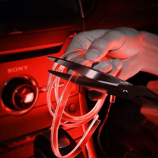 Світлодіодна стрічка для авто 3м, від USB, Червона / Діодна стрічка для автомобіля / Підсвічування для авто 23456849401 фото
