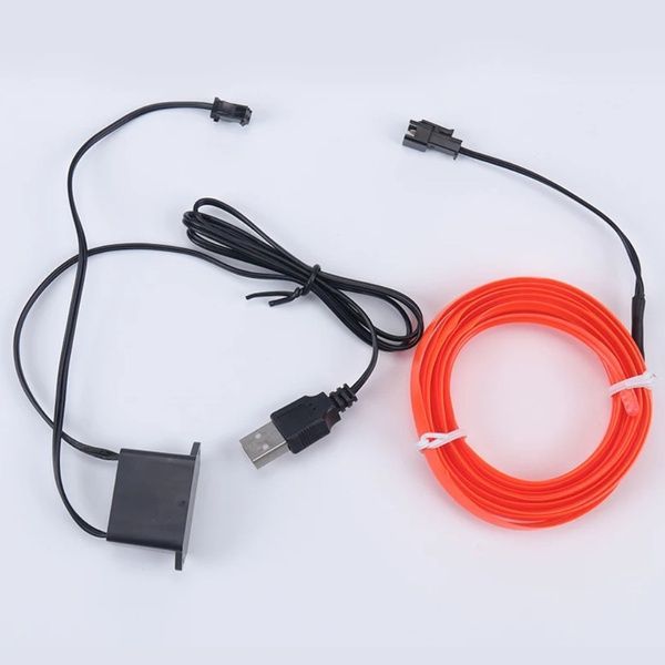 Світлодіодна стрічка для авто 3м, від USB, Червона / Діодна стрічка для автомобіля / Підсвічування для авто 23456849401 фото
