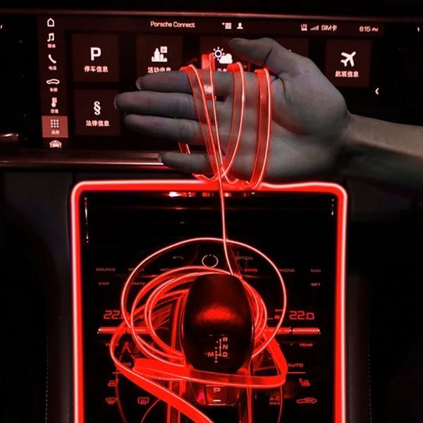 Світлодіодна стрічка для авто 3м, від USB, Червона / Діодна стрічка для автомобіля / Підсвічування для авто 23456849401 фото