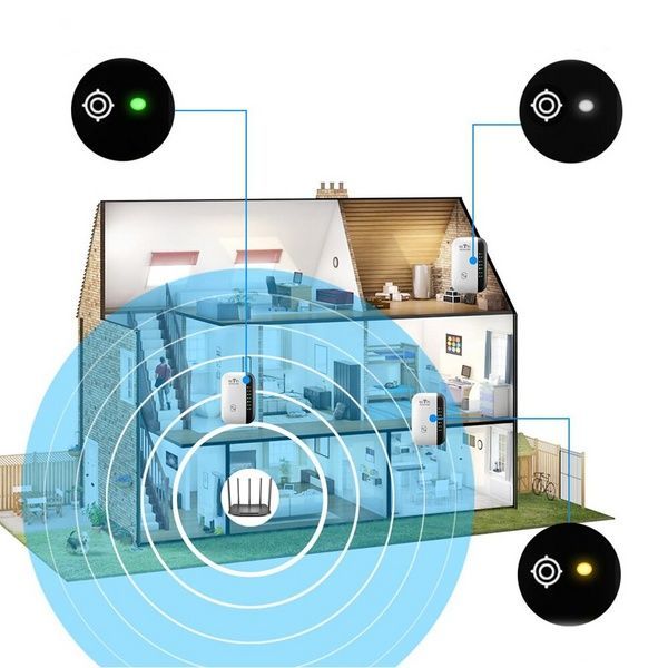 Підсилювач WiFi сигналу до 300 Мбіт/с, 2,4G, МТ02 / Бездротовий wifi репітер в розетку / Розширювач діапазону 23457518901 фото