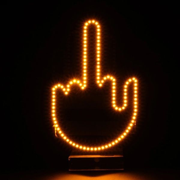 Підсвічування автомобільне LED-долоня на заднє скло з жестами + пульт, Hand Light / Світлодіодна рука 234571471 фото