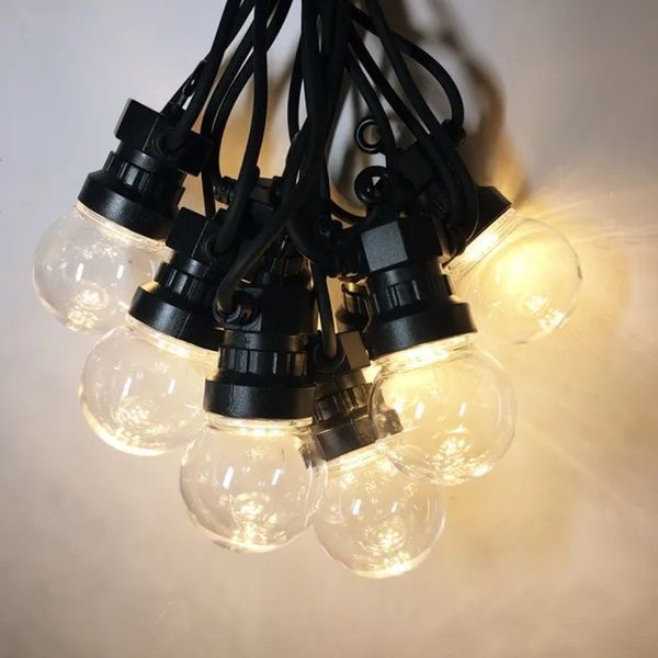 Вулична гірлянда Лампочки 10 шт, 5м, теплий білий + конектор / LED гірлянда водонепроникна 23456850202 фото
