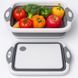 Дошка для нарізання складна Chopping Board 2 в 1, Біло-сіра / Дошка миска кухонна 123459994 фото 1