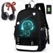Светящийся в темноте с USB + Подарок Наушники MDR P47 Bluetooth / Городской рюкзак / Школьный рюкзак 234561108 фото 1