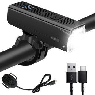 Велофара з сигналом MT-007-T6, від USB + виносна кнопка / Акумуляторна водонепроникна фара на велосипед 234573229 фото
