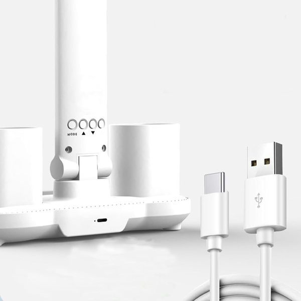 Настільна лампа-вентилятор 3в1 з акумулятором 3200мАч та USB-дисплеєм / Акумуляторна LED лампа-органайзер 234580171 фото