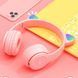 Бездротові Bluetooth навушники з котячими вушками та підсвічуванням Cat Miu Star P47 Рожеві / Дитячі навушники 23456529102 фото 6