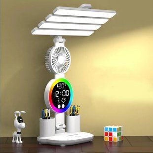 Настільна лампа з вентилятором та RGB підсвічуванням USB / Світлодіодна LED лампа на акумуляторі 234580172 фото