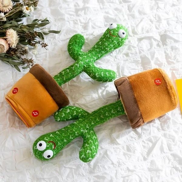 Танцующий кактус, поющий 58 песен с подсветкой, Dancing Cactus 34 см / Танцующий плюшевый кактус повторяет звук 234561275 фото