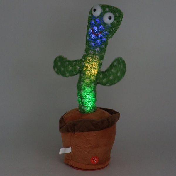 Танцующий кактус, поющий 58 песен с подсветкой, Dancing Cactus 34 см / Танцующий плюшевый кактус повторяет звук 234561275 фото