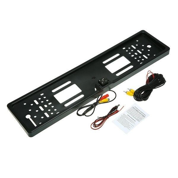 Камера заднего вида в рамке номера 4LED Black, с подсветкой / Рамка для номера с камерой / Держатель номера 234561279 фото