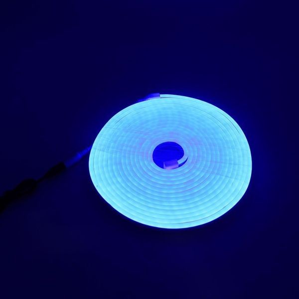 Гнучка неонова стрічка 5 м, LED NEON 12V-220V, Синя / Світлодіодна стрічка силіконова 234562829 фото