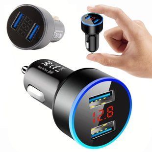 Адаптер CAR USB HC6 з індикатором напруги / Зарядний пристрій в прикурювач авто 234571211 фото