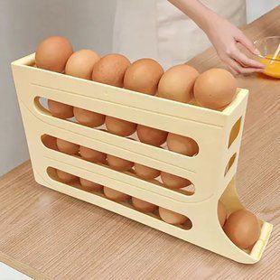 Підставка для зберігання яєць 4 яруси 30&times;19&times;7см, Plastic shelving / Лоток для яєць / Органайзер для яєць 234575689 фото
