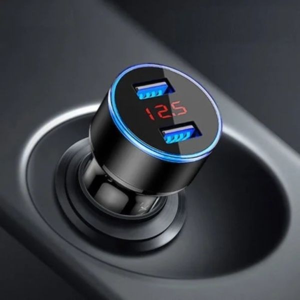 Адаптер CAR USB HC6 с индикатором напряжения / Зарядное устройство в прикуриватель авто 234571211 фото