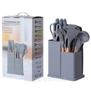 Набір кухонного приладдя, 19 предметів Kitchen Set, Сірий / Силіконовий набір для кухні, 19 предметів 23457247002 фото