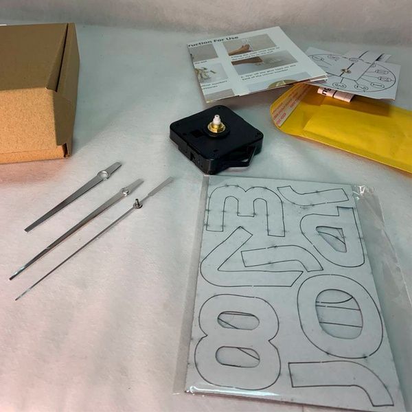Часы настенные самоклеящиеся с цифрами от 60 до 90 см, DIY Clock NEW black / Часы, клеящиеся 234560402 фото