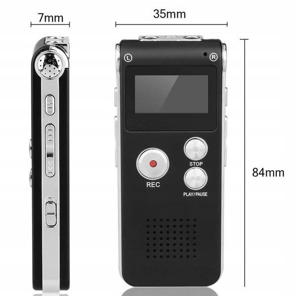 Цифровой диктофон с голосовой активацией и дисплеем, 8 Гб, MP3, от USB / Мини диктофон портативный 234574710 фото
