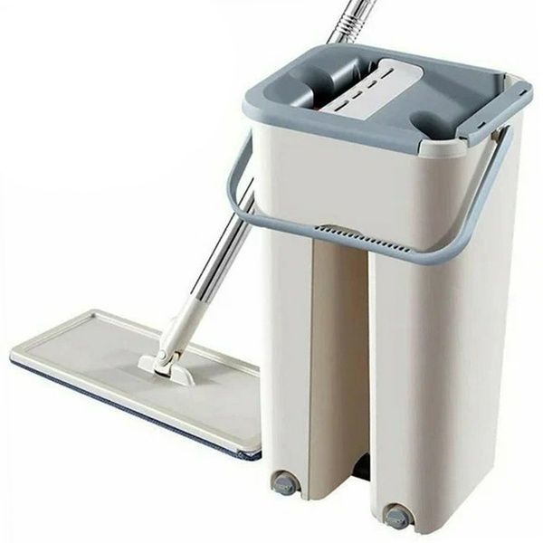 Швабра та відро 3,5л + 2 насадки, Scratch Cleaning Mop Grout-Aide № K12-69 / Набір для прибирання / Швабра ледарка 23456129401 фото