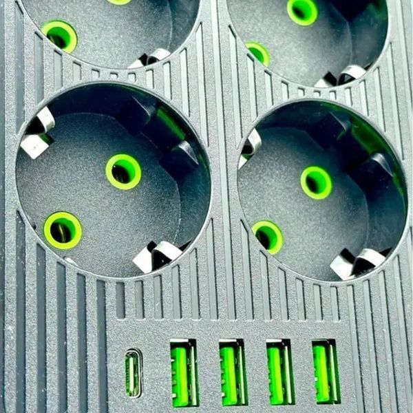 Мережевий фільтр 3м, 8 розеток, 4 USB, Type-C, модель ТК-10 / Подовжувач з вимикачем / Фільтр-подовжувач 234587136 фото
