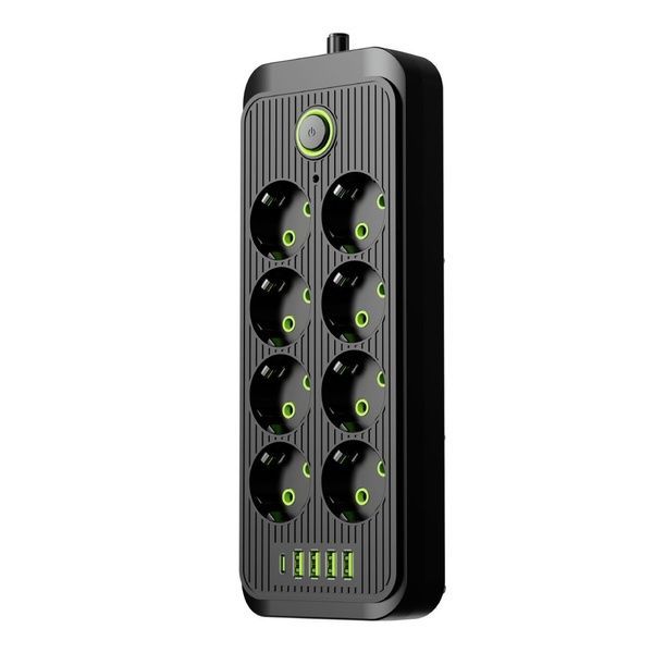 Мережевий фільтр 3м, 8 розеток, 4 USB, Type-C, модель ТК-10 / Подовжувач з вимикачем / Фільтр-подовжувач 234587136 фото