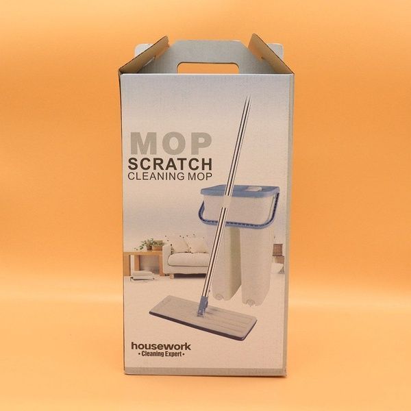 Швабра та відро 3,5л + 2 насадки, Scratch Cleaning Mop Grout-Aide № K12-69 / Набір для прибирання / Швабра ледарка 23456129401 фото