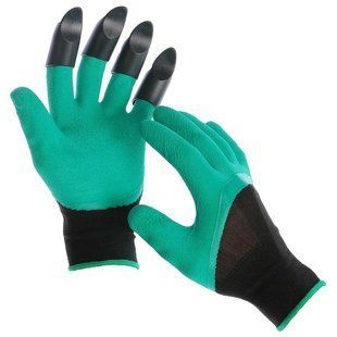 Садові рукавички з кігтями GARDEN GLOVES / Рукавички гумові для саду / Рукавички з пластиковими наконечниками 123459763 фото