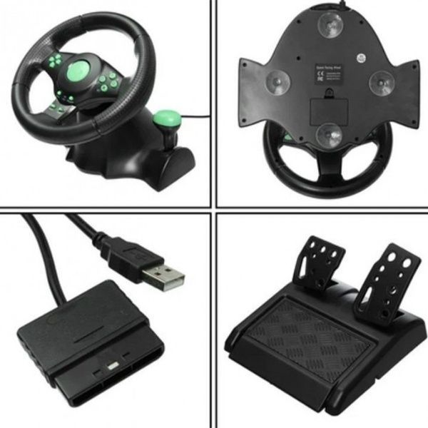 Руль игровой USB 3в1 / Игровой руль / Руль и педали для пк / Руль игровой для пк 234571558 фото