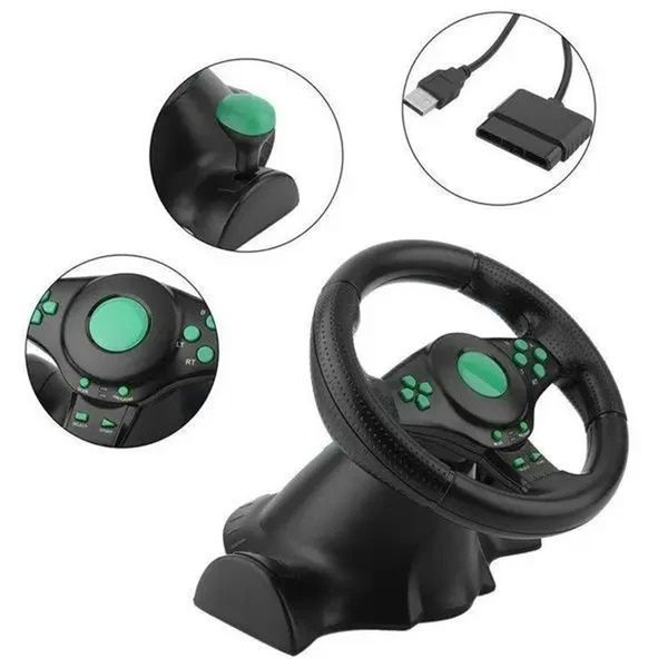 Руль игровой USB 3в1 / Игровой руль / Руль и педали для пк / Руль игровой для пк 234571558 фото