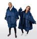 Оверсайз плед-халат з капюшоном 100х80см, Huggle Hoodie, Синій / Толстовка худі для дому / Плед з рукавами 12346139103 фото 8