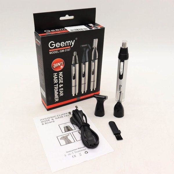 Портативний тример для носа та вух 3 в 1 Geemy GM-3107 / Стайлер триммер для стрижки 123457210 фото