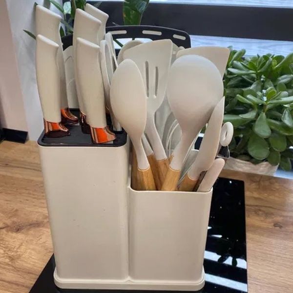 Набор кухонных принадлежностей, 19 предметов Kitchen Set, Белый / Силиконовый набор для кухни 23457247004 фото