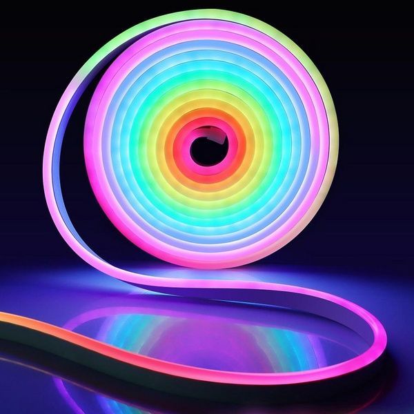 Розумна неонова стрічка RGB 5м, з Bluetooth, від USB + Пульт, SFK-11 / Гнучка світлодіодна стрічка / Гнучкий неон 234576026 фото