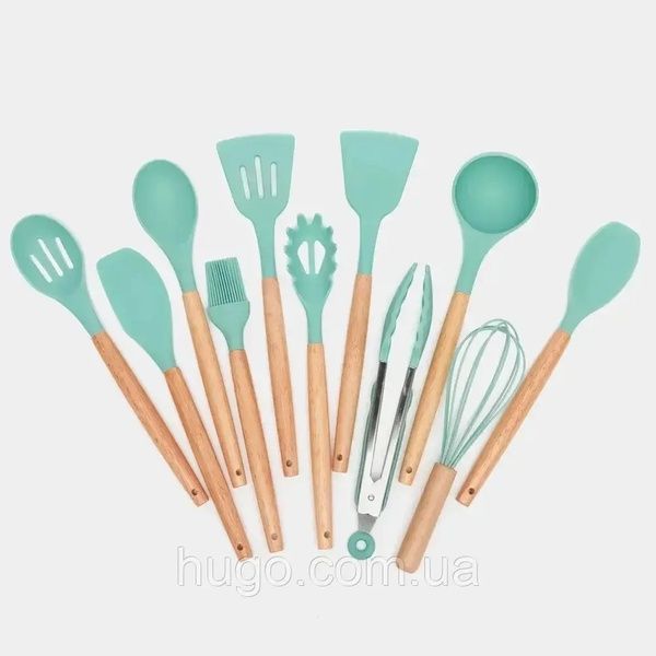 Набір кухонного приладдя, 19 предметів Kitchen Set, Бірюзовий / Силіконовий набір для кухні 23457247001 фото
