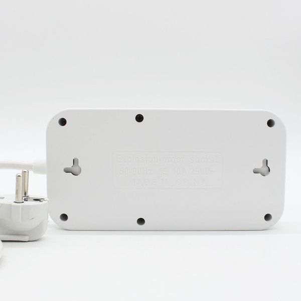 Мережевий фільтр-подовжувач 2м (3х220В+4хUSB+1хType-C), F09U, Білий / Електрична переноска з вимикачем 23457780301 фото